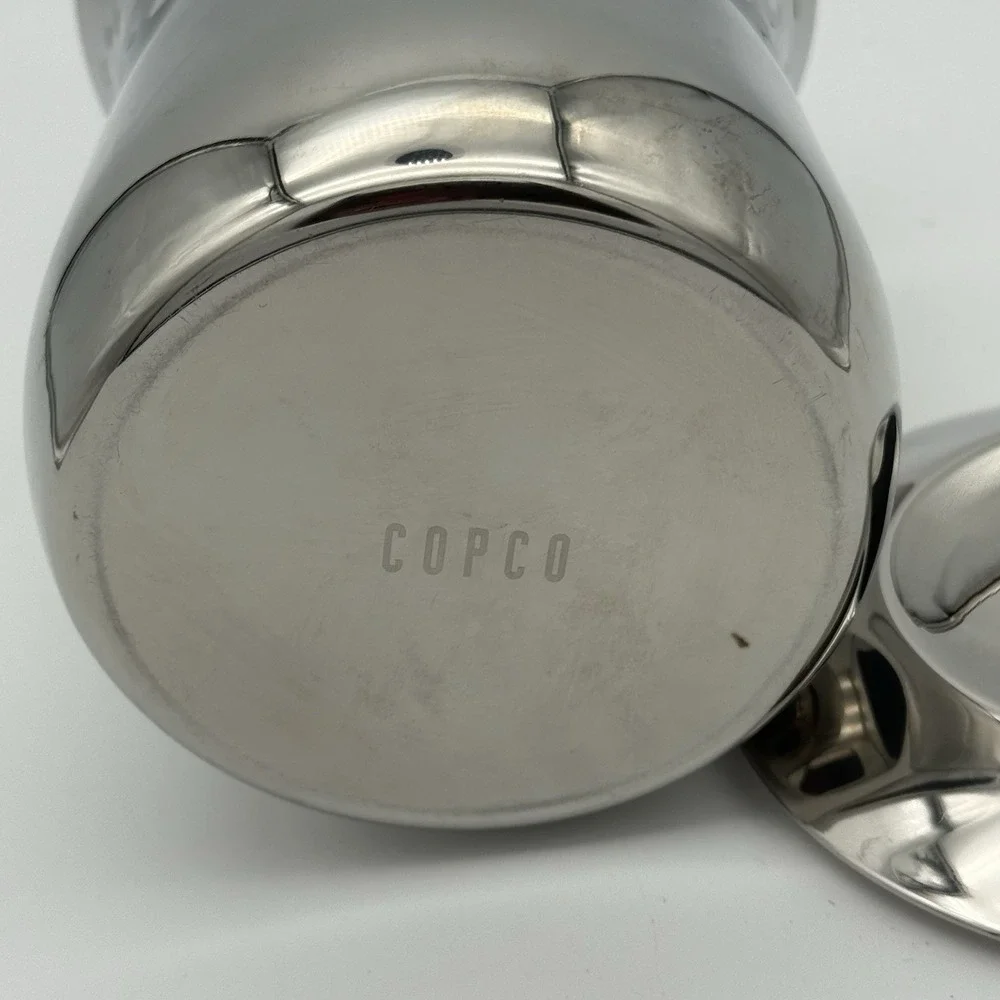 Vintage Copco Stainless Steel Ice Bucket w/ Domed Lid MCM Barware 6.75